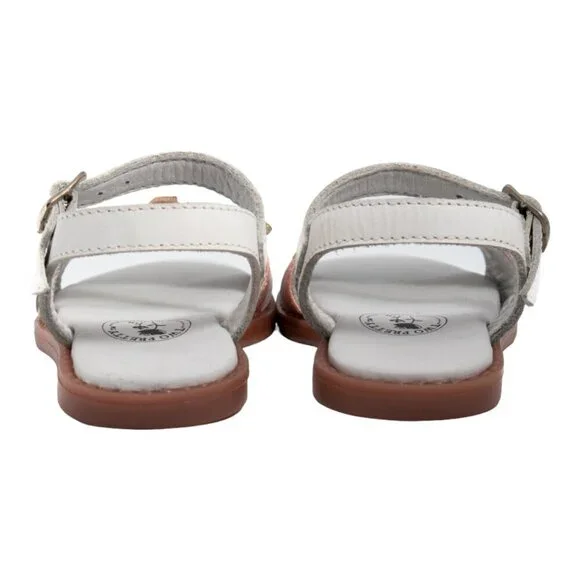 Two Pretty Handcrafted White Leather Knot Sandal - Picture 3 of 7